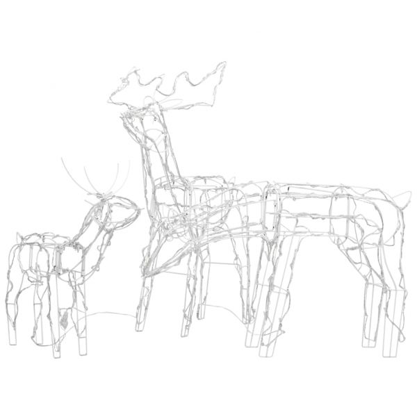 Коледна украса, 3 светещи елена, 229 LED лампички