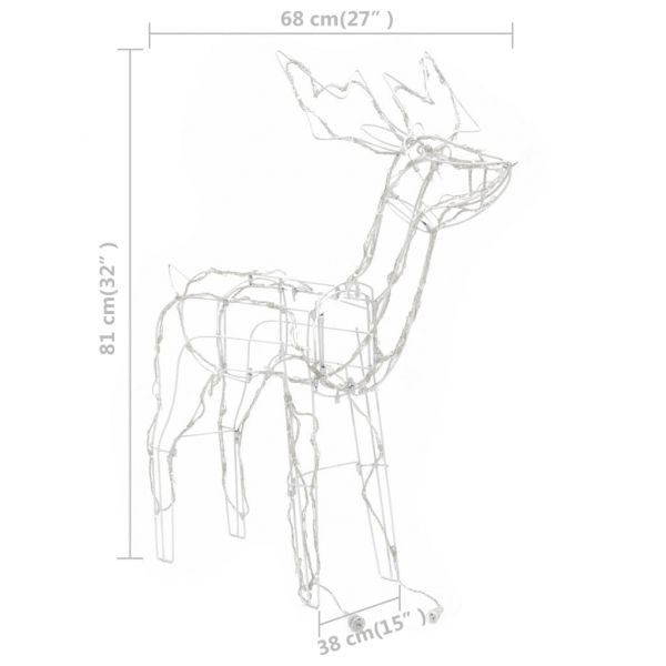 Коледна украса, 3 светещи елена, 229 LED лампички