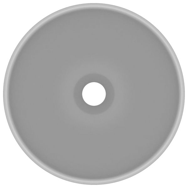 Мивка за баня лукс кръгла светлосив мат 32,5x14 см керамика