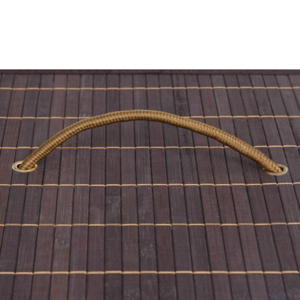 Бамбуков кош за пране с 2 секции кафяв 100 л