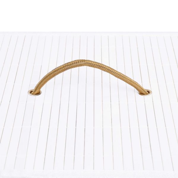 Бамбуков кош за пране с една секция, бял, 83 л