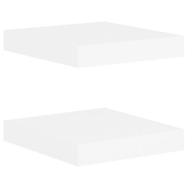 Окачени стенни рафтове, 2 бр, дъб и бял, 23x23,5x3,8 см, МДФ