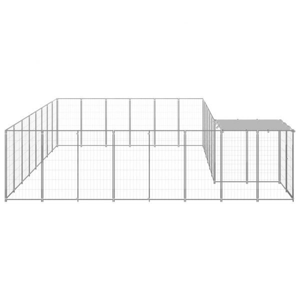 Клетка за кучета, сребриста, 15,73 м², стомана