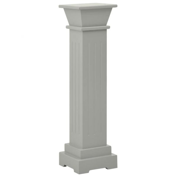 Класическа стойка за цветя, квадратна, сива, 17x17x66 см, МДФ