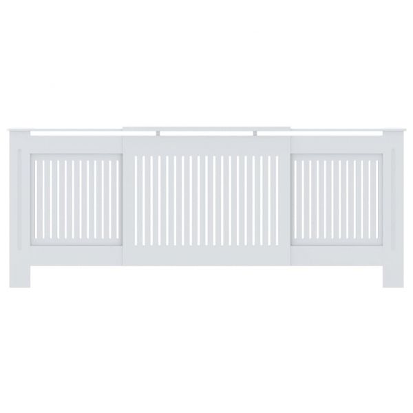 МДФ параван за радиатор, бял, 205 см