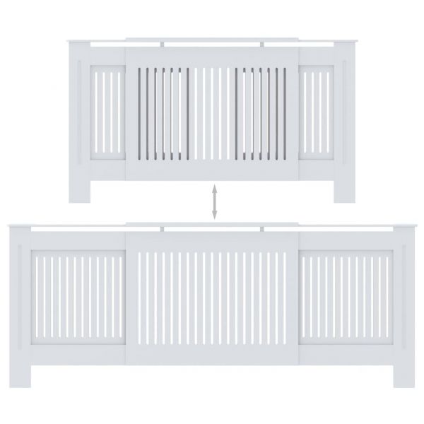 МДФ параван за радиатор, бял, 205 см