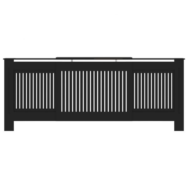 МДФ параван за радиатор, черен, 205 см