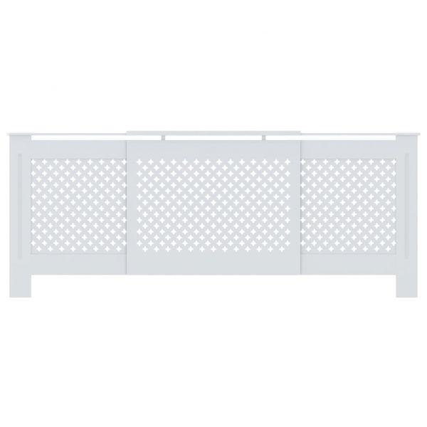 МДФ параван за радиатор, бял, 205 см