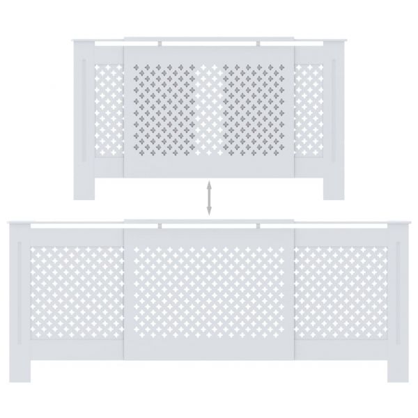 МДФ параван за радиатор, бял, 205 см