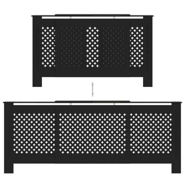 МДФ параван за радиатор, черен, 205 см