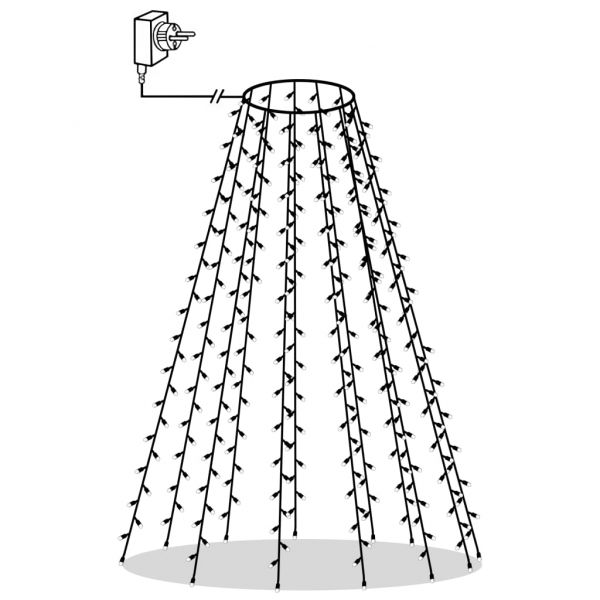 Коледни лампички за елха тип мрежа, 210 LED, сини, 210 см