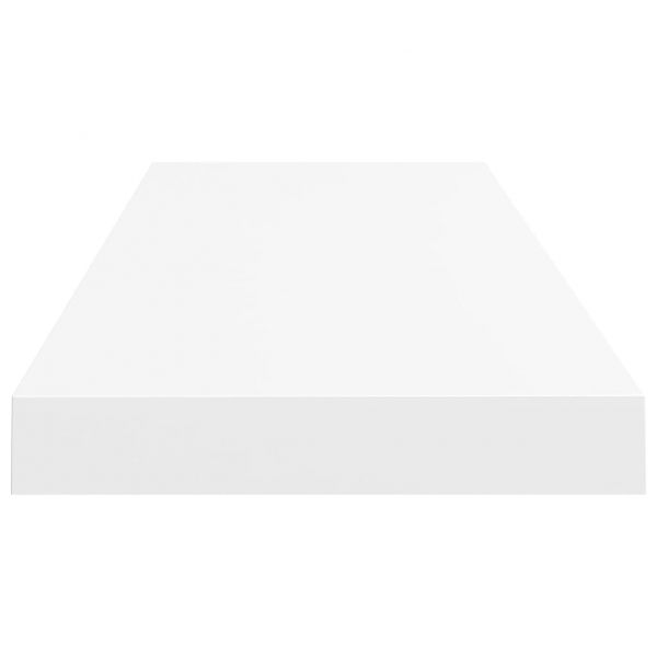 Окачени стенни рафтове, 2 бр, бели, 80x23,5x3,8 см, МДФ