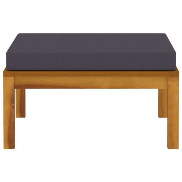 Табуретка, тъмносива възглавница, акациево дърво масив