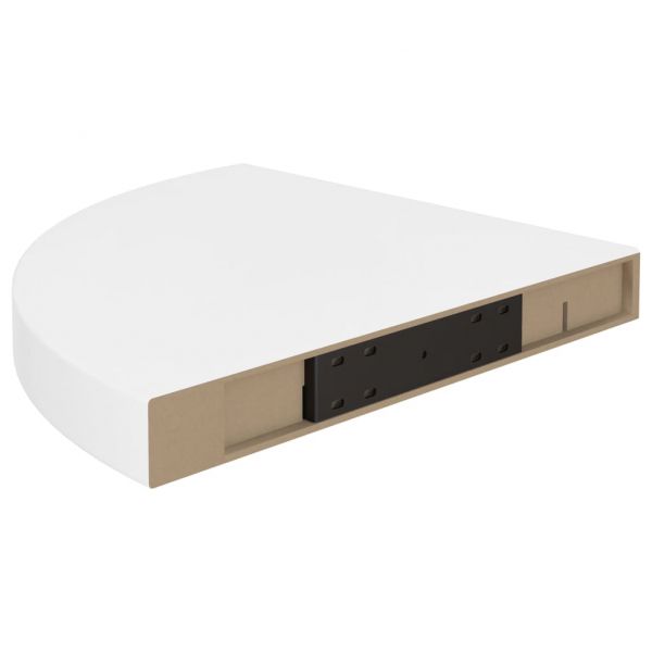 323907 Floating Corner Shelf High Gloss White 35x35x3,8 cm MDF
