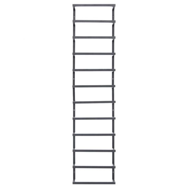 Поставка за кърпи, черна, 24x12x96 см, стомана