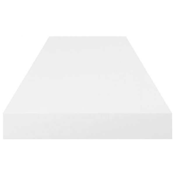 Окачени стенни рафтове, 2 бр, бял гланц, 80x23,5x3,8 см, МДФ