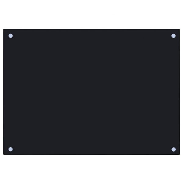 Кухненски гръб, черен, 70x50 см, закалено стъкло