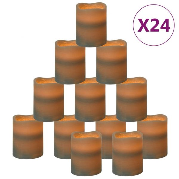 Безпламъчни LED свещи 24 бр дистанционно управление топло бяло