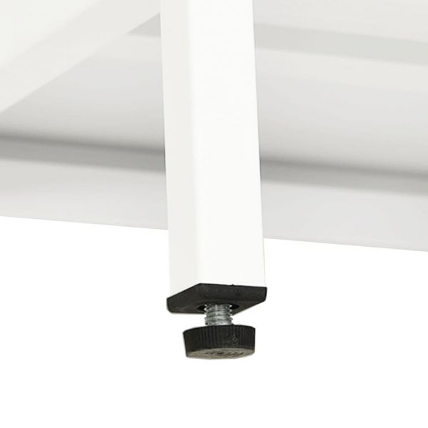 ТВ шкаф, бял, 90x30x44 см, стомана и стъкло