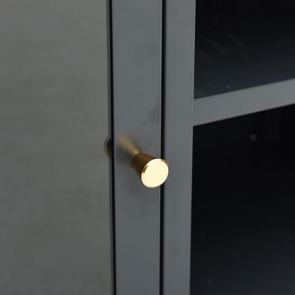 ТВ шкаф, антрацит, 105x35x52 см, стомана и стъкло