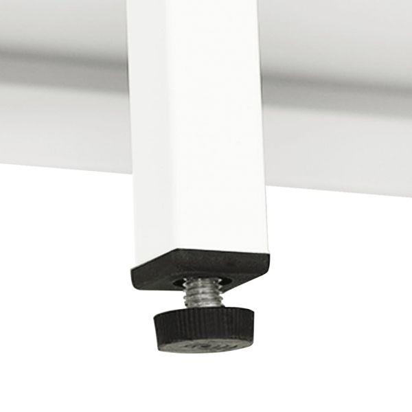 Бюфет, бял, 70x35x70 см, стомана и стъкло