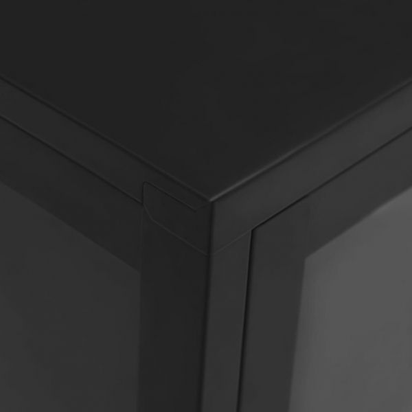 Бюфет, черен, 105x35x70 см, стомана и стъкло