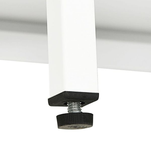 Бюфет, бял, 75x35x105 см, стомана и стъкло