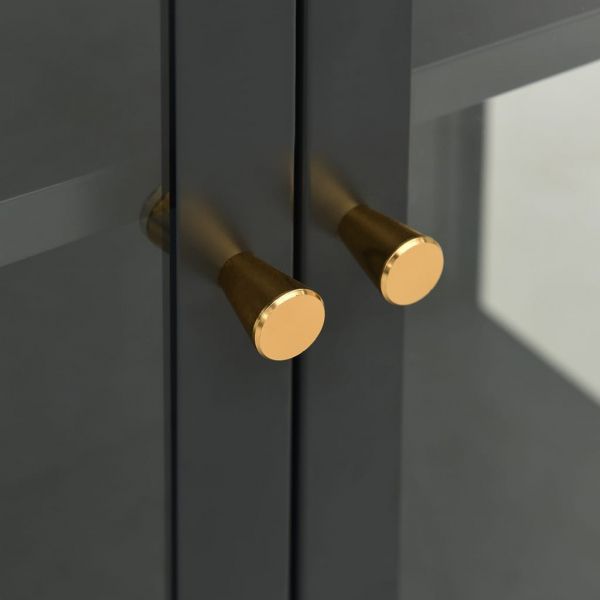 Бюфет, антрацит, 75x35x105 см, стомана и стъкло