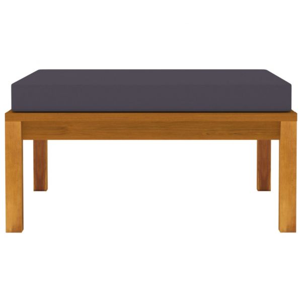 Градински лаундж комплект тъмносиви възглавници 3 части акация