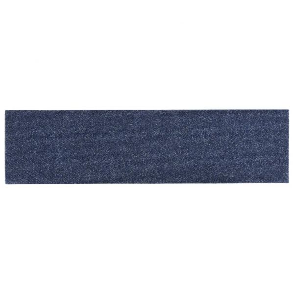 Изтривалки за стълби, самозалепващи се, 15 бр., 76x20 см, сиво-сини, правоъгълни