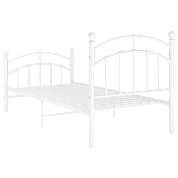 Рамка за легло, бяла, метал, 100x200 cм