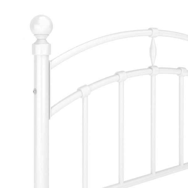 Рамка за легло, бяла, метал, 100x200 cм