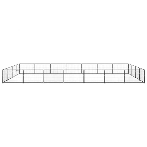 Клетка за кучета, черна, 28 м², стомана