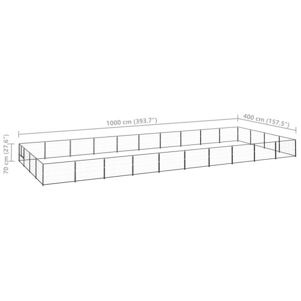 Клетка за кучета, черна, 40 м², стомана