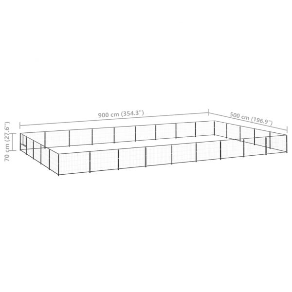 Клетка за кучета, черна, 45 м², стомана