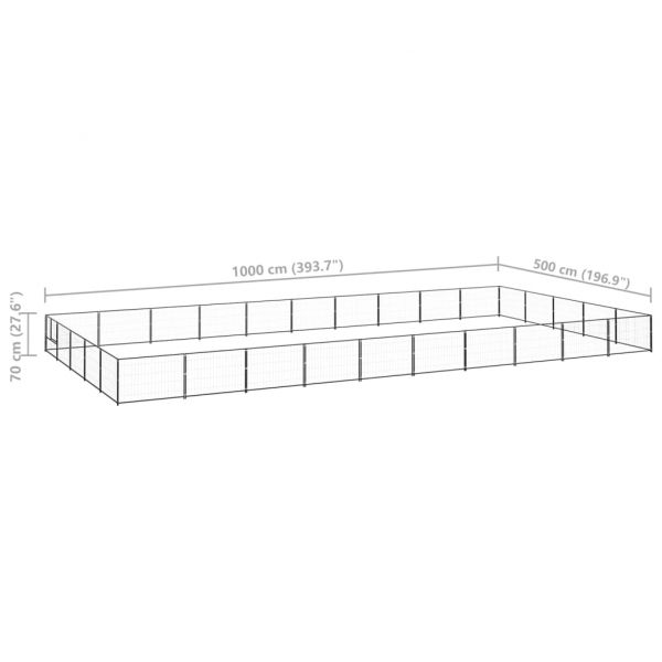 Клетка за кучета, черна, 50 м², стомана