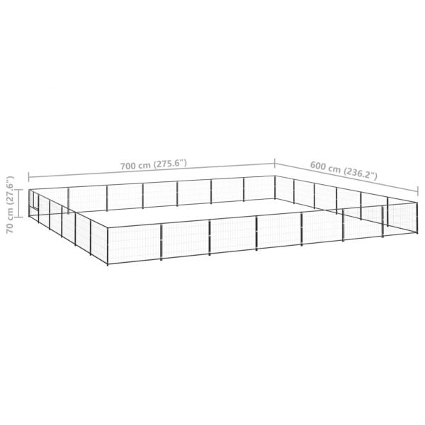 Клетка за кучета, черна, 42 м², стомана