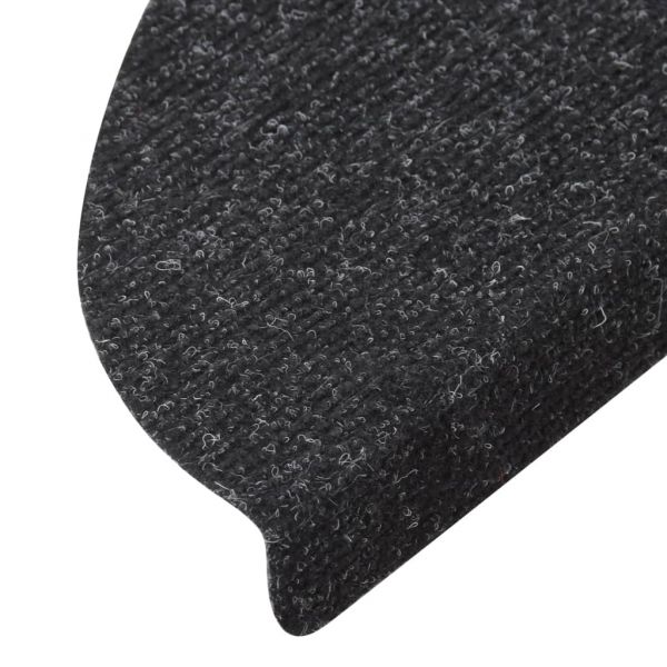 Самозалепващи стелки за стъпала, 15 бр, 65x22,5x3,5см, антрацит