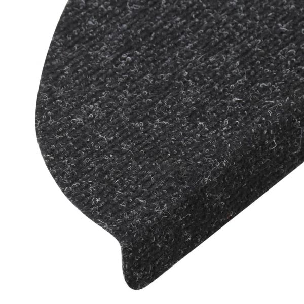 Самозалепващи стелки за стълби 15 бр 56x17x3 см антрацит