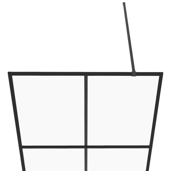 Стена за душ с прозрачно ESG стъкло, 115x195 см, черна