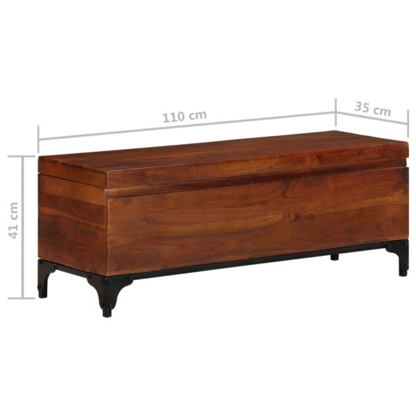 Сандък за съхранение, 110x35x41 см, акациево дърво масив