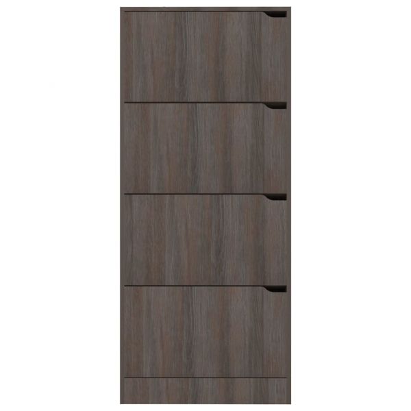 Шкаф за обувки с 4 вратички, 59x24x136 см, инженерно дърво