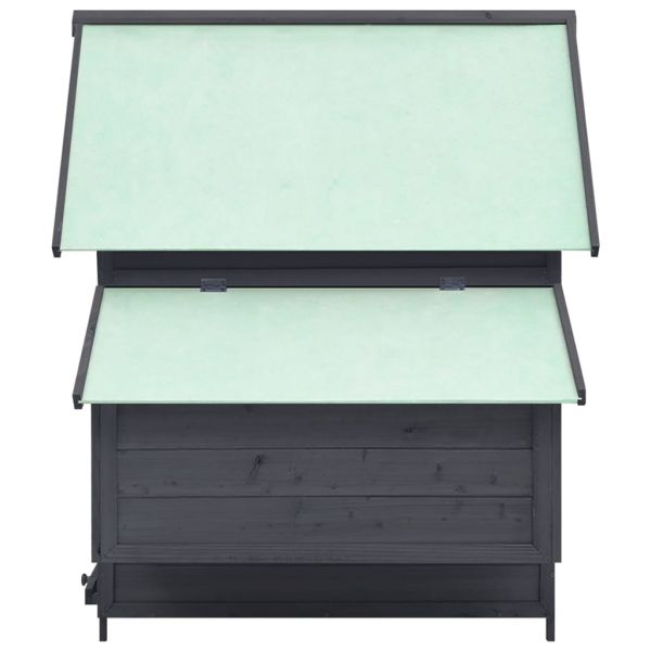 Птичарник, сиво и бяло, 150x96x110 см, масивен чам