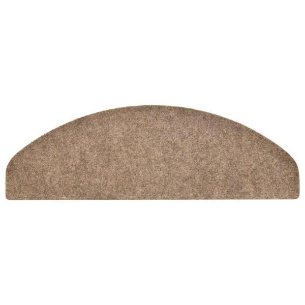 Изтривалки за стълби, самозалепващи се, 15 бр., 65x21x4 см, бежови, полукръгли, големи