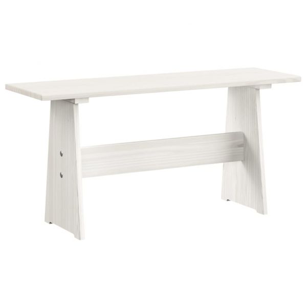 Трапезна маса с пейка REINE, бяла, борово дърво масив