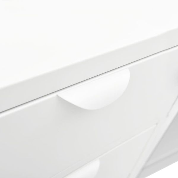 Бюфет, бял, 105x35x70 см, стомана и закалено стъкло