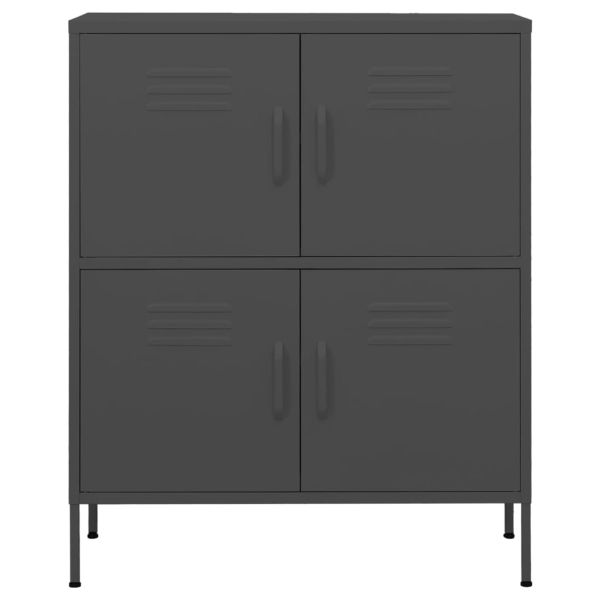 Шкаф за съхранение, антрацит, 80х35х101,5 см, стомана