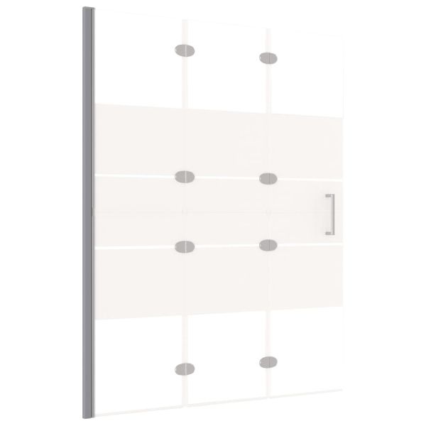 Сгъваем душ параван, ESG стъкло, 100x140 см, бял