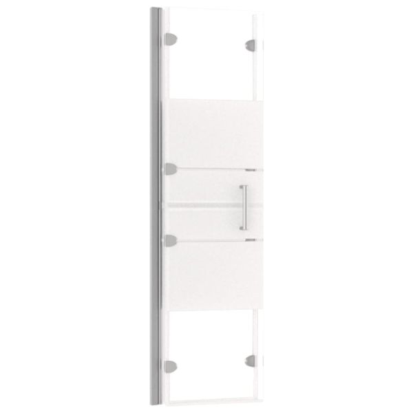 Сгъваем душ параван, ESG стъкло, 100x140 см, бял