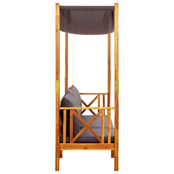 Градинска пейка със сенник, акациево дърво масив